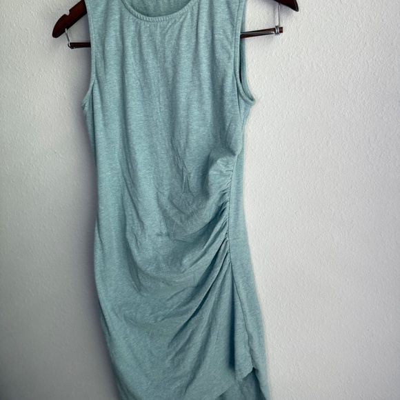 Synergy Organic Light Blue Bodycon Ruched Dress Womens Extra Small Sleeveless - Picture 5 of 5